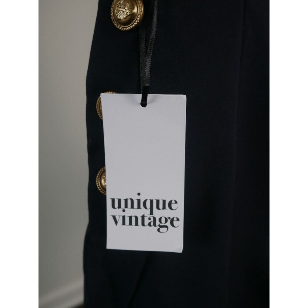 Unique Vintage Heat Wave Romper | L | Navy | Tie Back | Side Buttons | Retro - Picture 6 of 7
